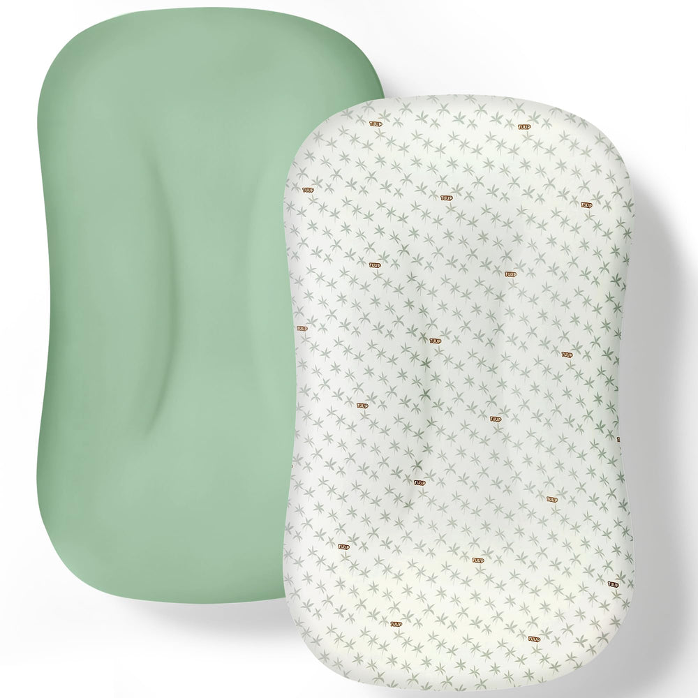 Cpzzkq baby lounger cover 2-pack green with silky fabric for gentle skin comfort