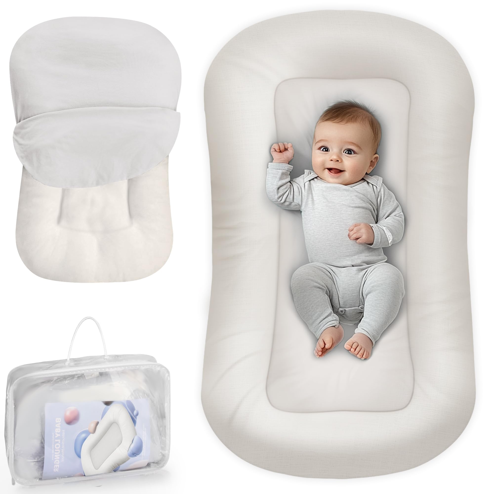 Cpzzkq baby lounger with safety certification for peaceful supervised playtime.