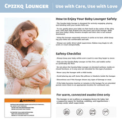 Cpzzkq Baby Lounger soft cotton, breathable fabric for comfortable, skin-friendly lounging on the go.