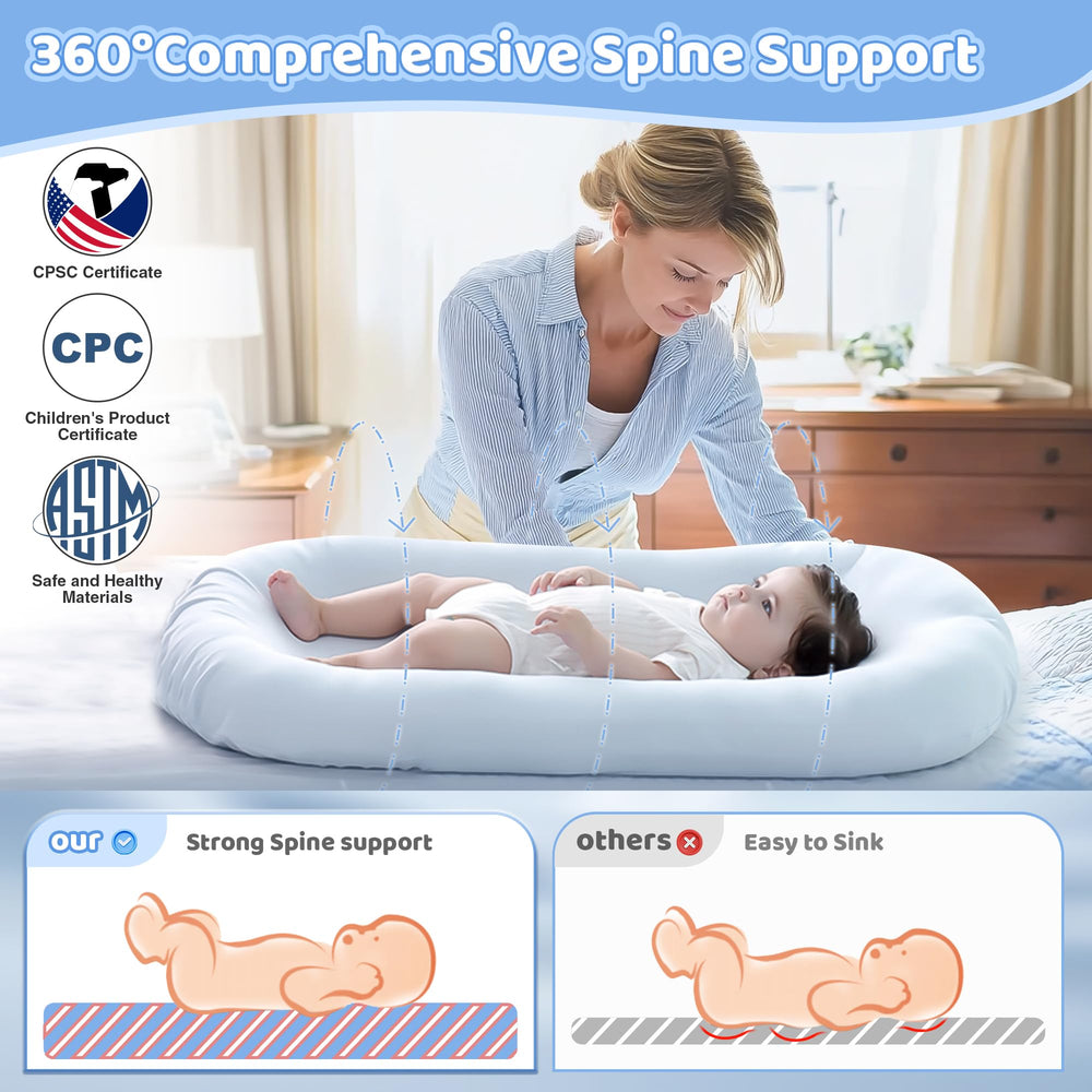 Cpzzkq Baby Lounger ZumaBlue cover included for quick, machine-washable cleaning