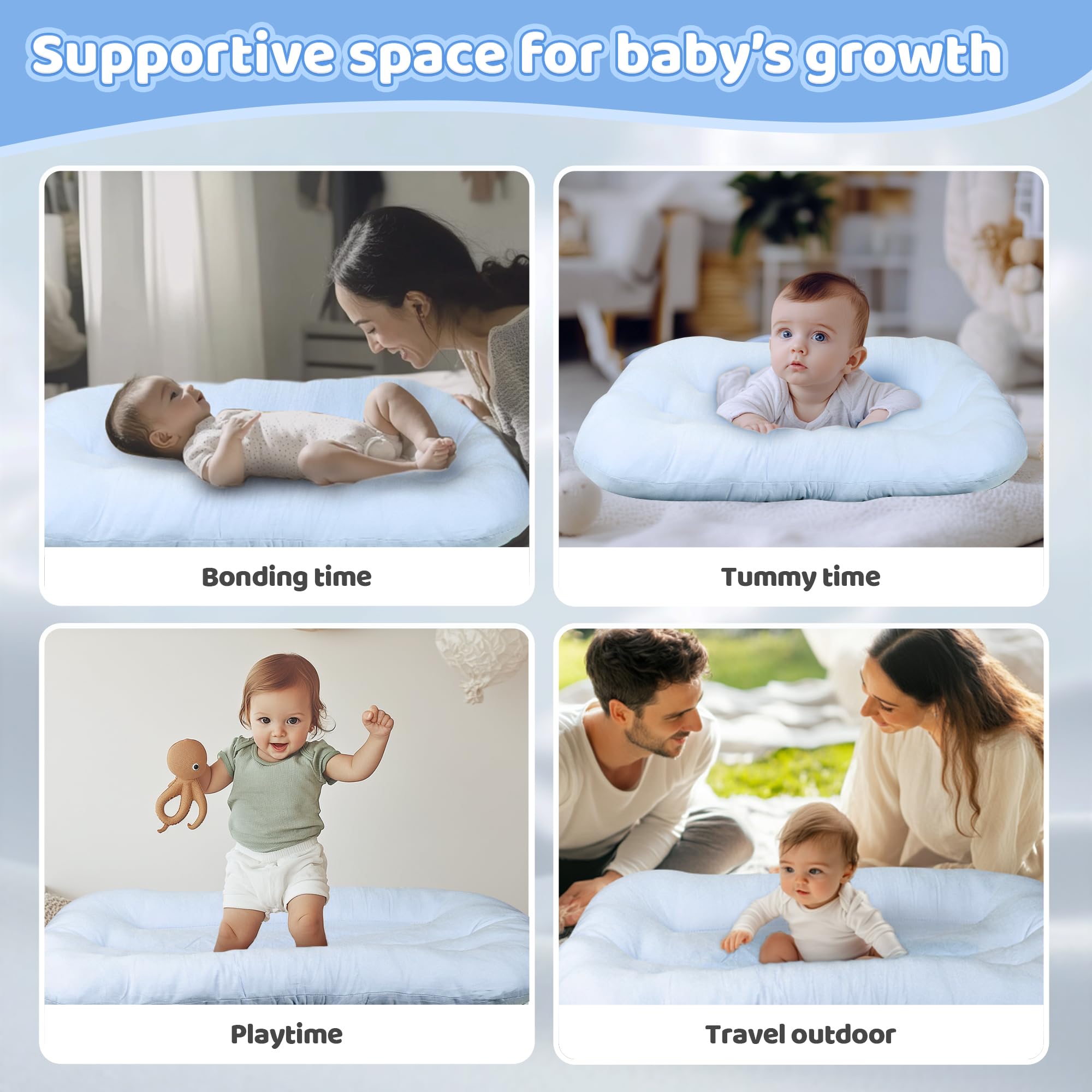 Cpzzkq Baby Lounger ZumaBlue travel-friendly for on-the-go comfort