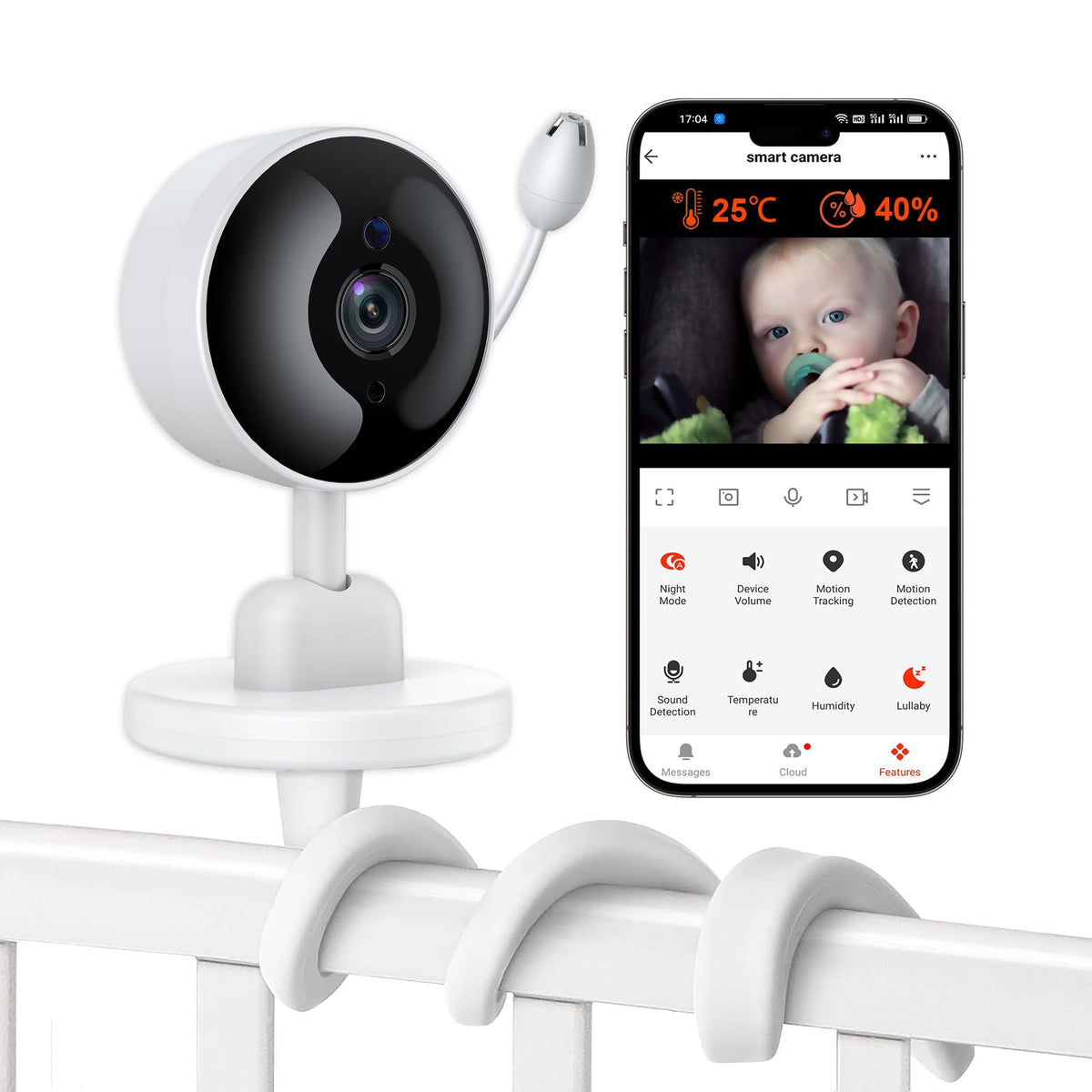 CQH baby-monitor 2K night vision lets you see baby clearly in low light.