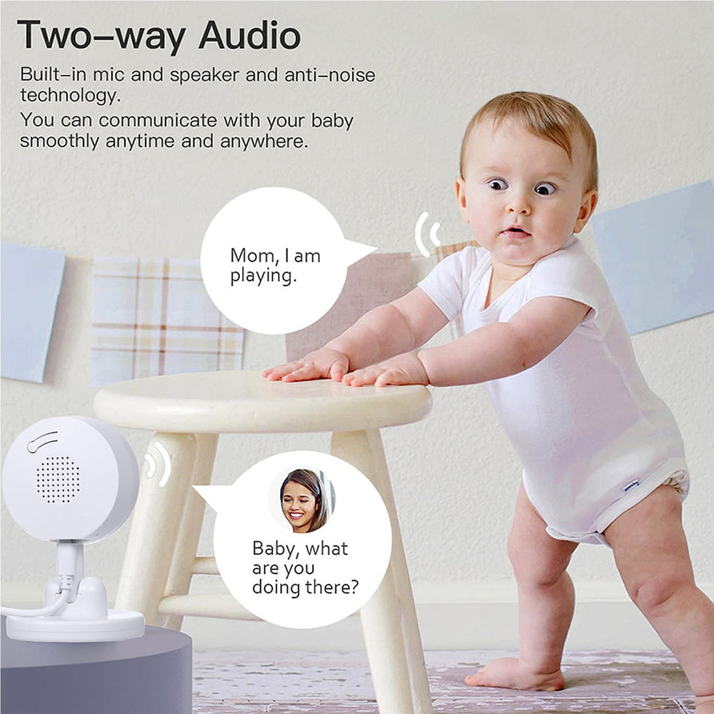 CQH baby-monitor two-way audio facilitates conversation with your baby.