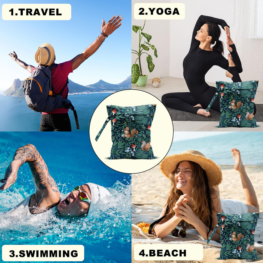 CQM durable wet bag with handle provides easy hanging and quick access during routines
