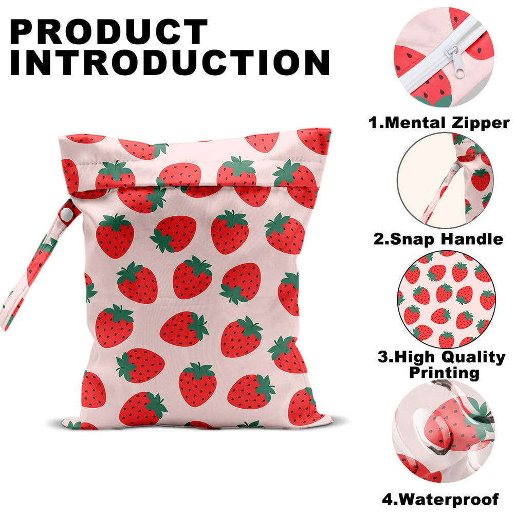 CQM Summer Fruits Wet Bag waterproof material protects items during beach days and travel