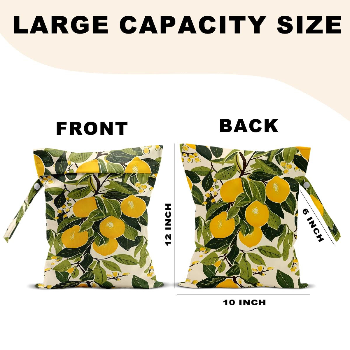 CQM Wet Bag with snap handle demonstrates easy attachment to luggage or diaper bags