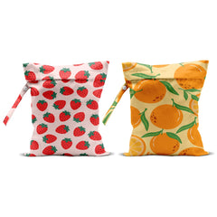 CQM wet bag strawberry pattern showing travel-ready storage for swimsuits and cosmetics