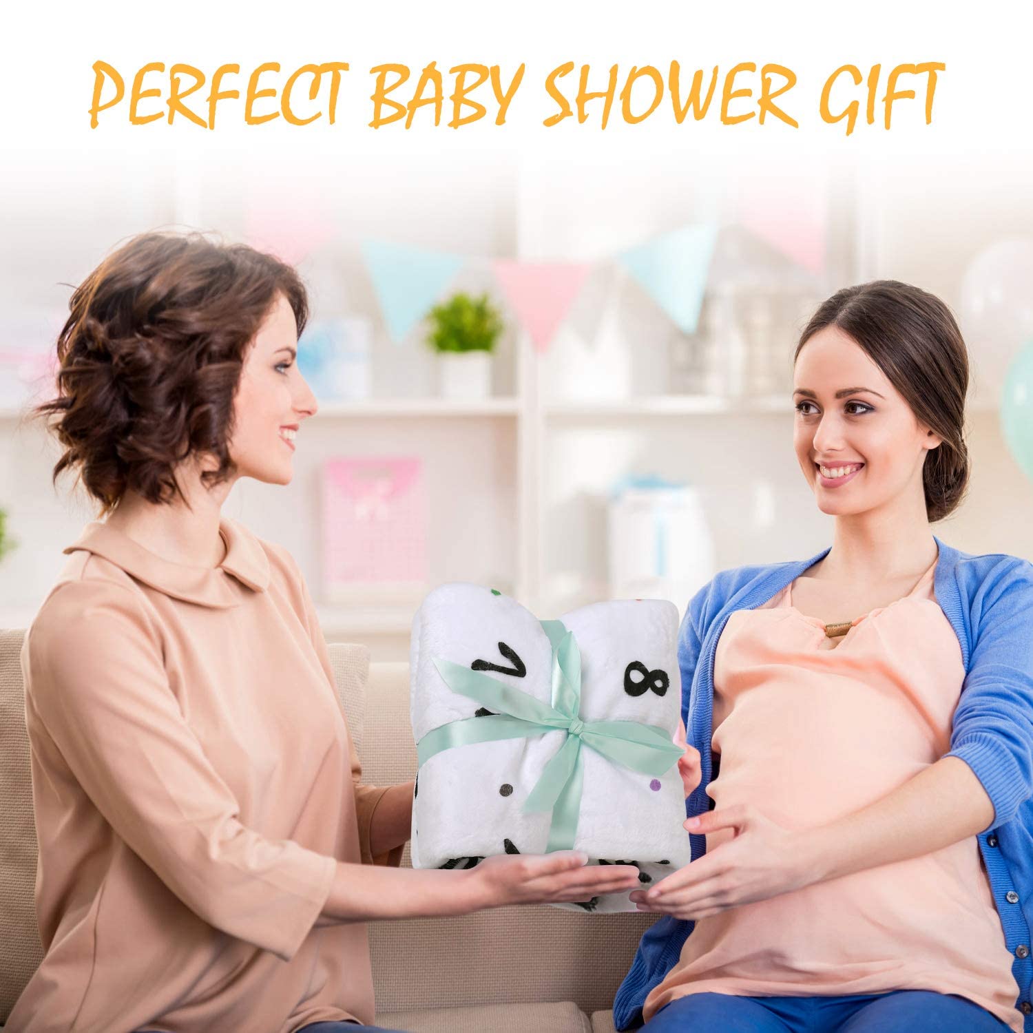 CQNET Friends baby photoshoot setup featuring milestone grid