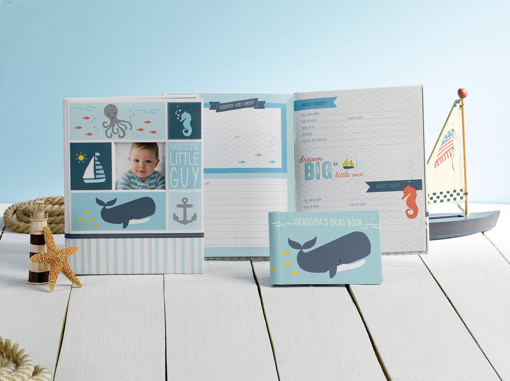 C.R. Gibson Carter's Blue Under The Sea album dimensions 7.25 by 4.5 inches for easy storage.