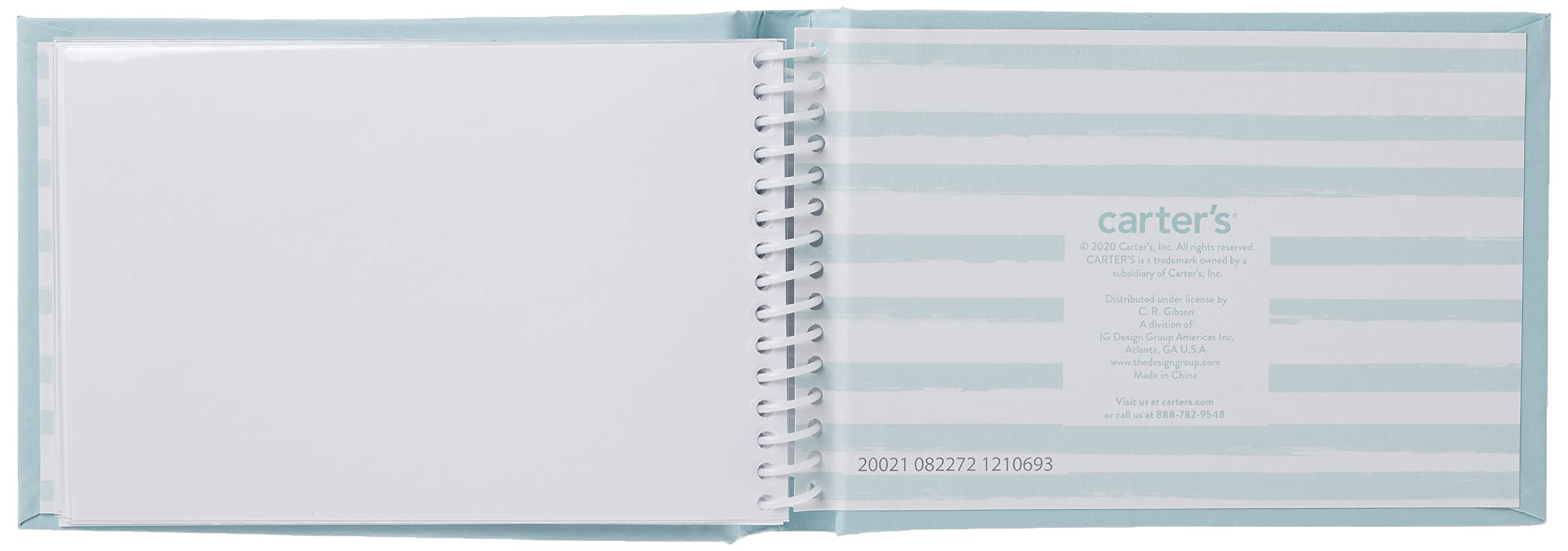 C.R. Gibson Carter's Blue Under The Sea pages opened to reveal roomy 20-page layout.
