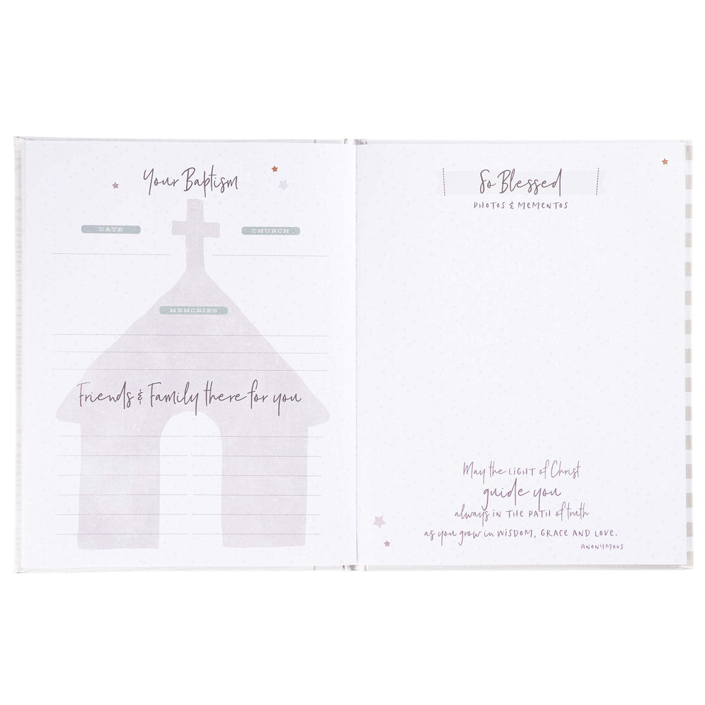 C.R. Gibson Little Blessing milestones pages help record growth and moments