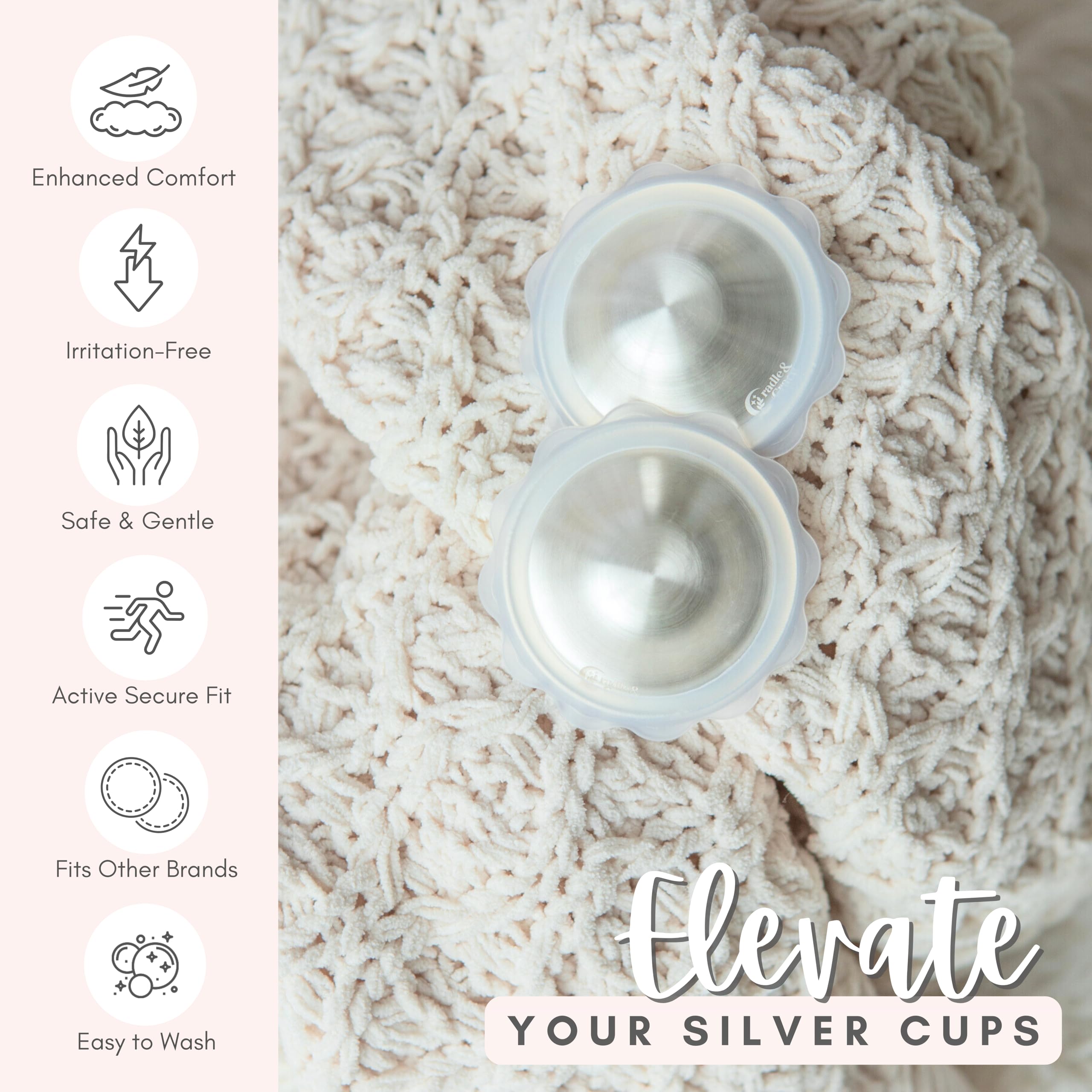Bloom Bands creating a protective barrier between nipple shield and skin.