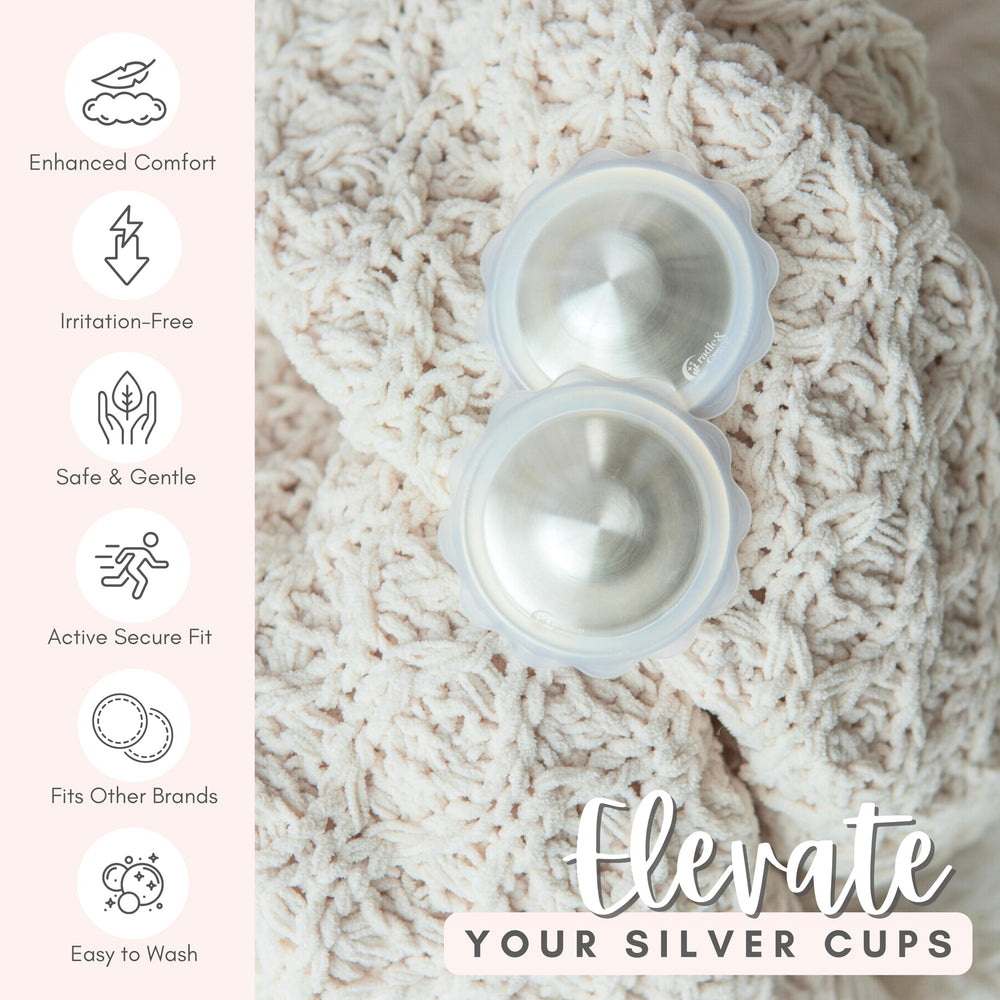 Bloom Bands creating a protective barrier between nipple shield and skin.