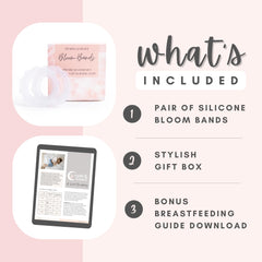 Cradle & Grace Bloom Bands securely fit Cradle & Grace silver cups for active moms.