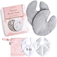 Cradle & Grace ClayLuxe packs front view, teardrop design offering full coverage relief.