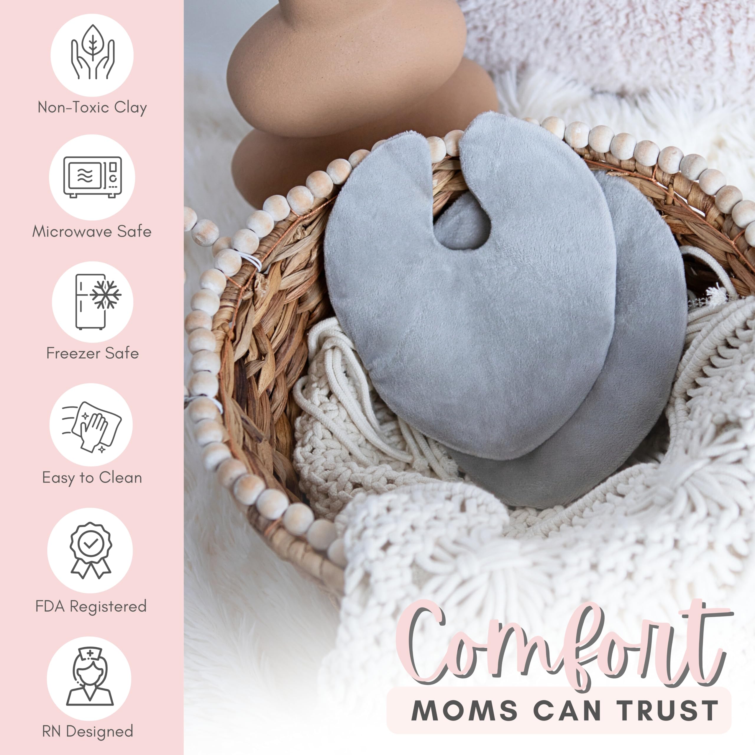Cradle & Grace ClayLuxe packs in use, showing flexible clay warmth for lasting comfort.