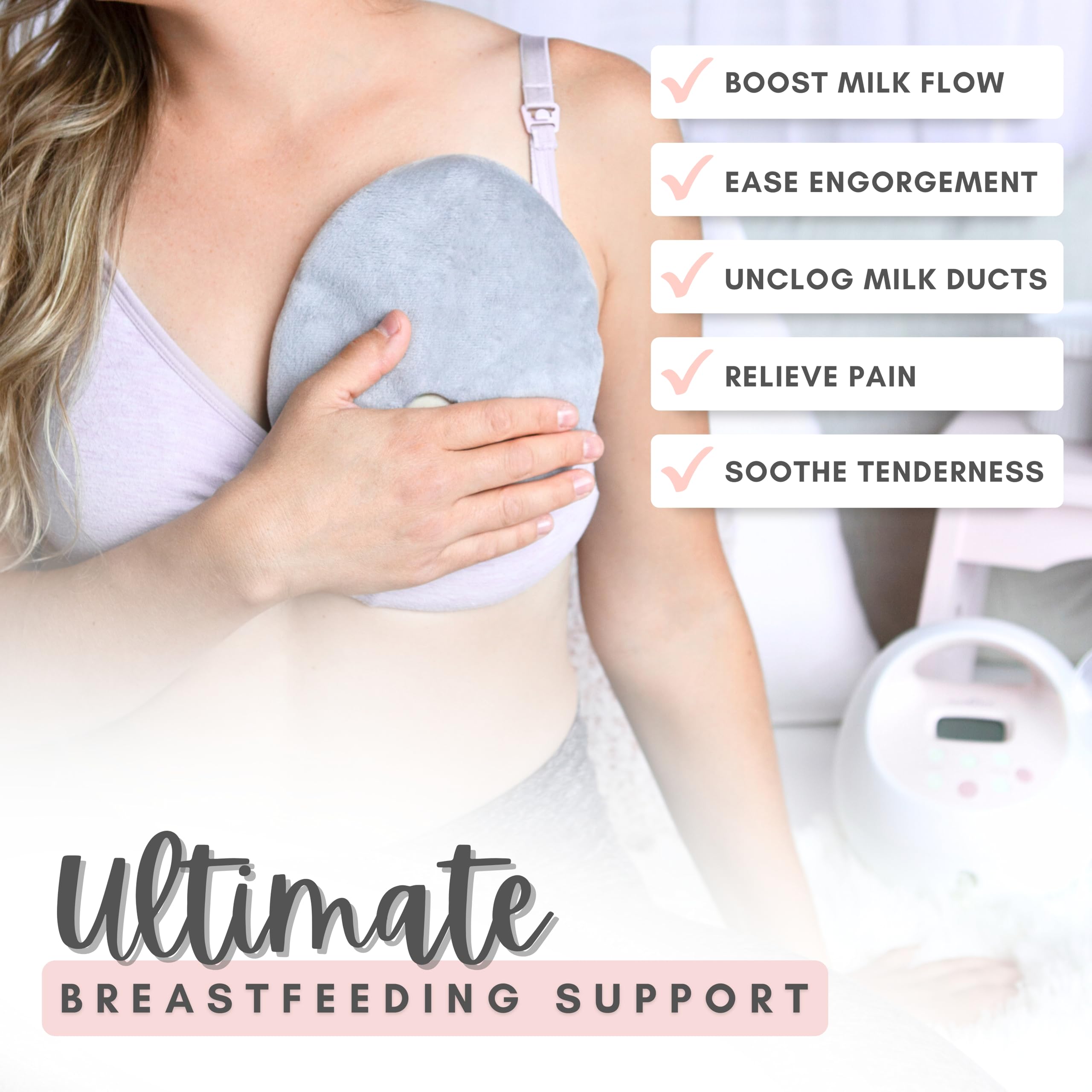 Cradle & Grace ClayLuxe packs teardrop ergonomic design protects the nipple during pumping.
