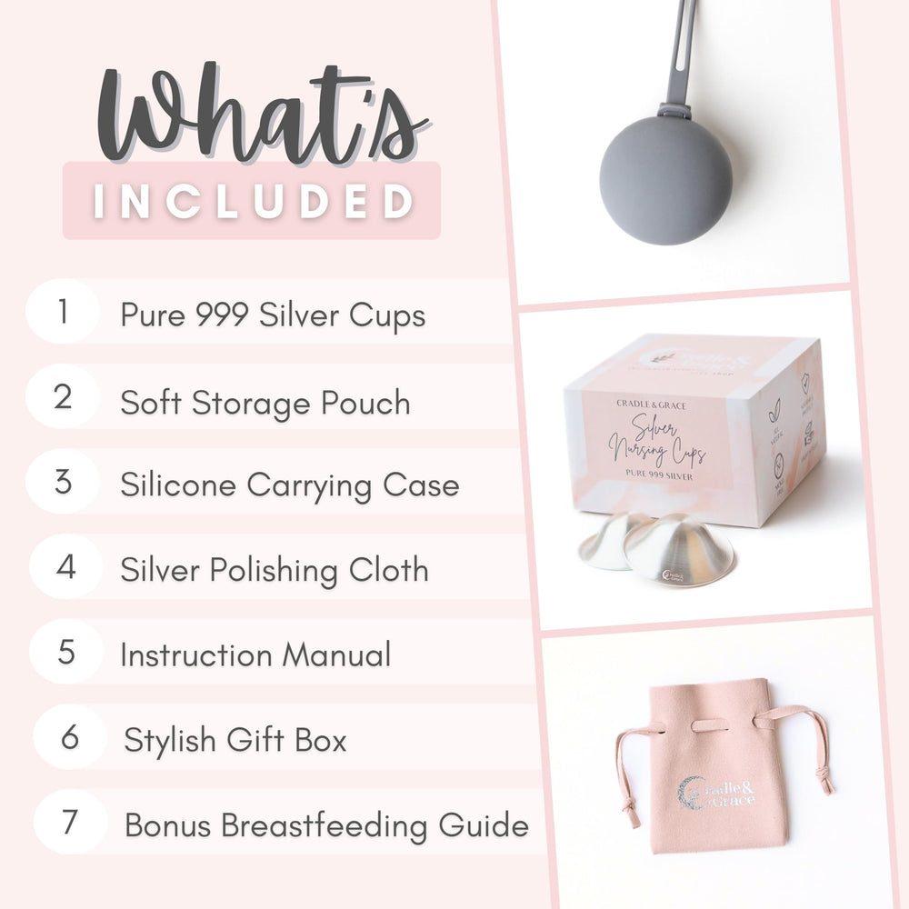 Cradle & Grace silver nipple shields 1.77-inch wide for comfortable breastfeeding