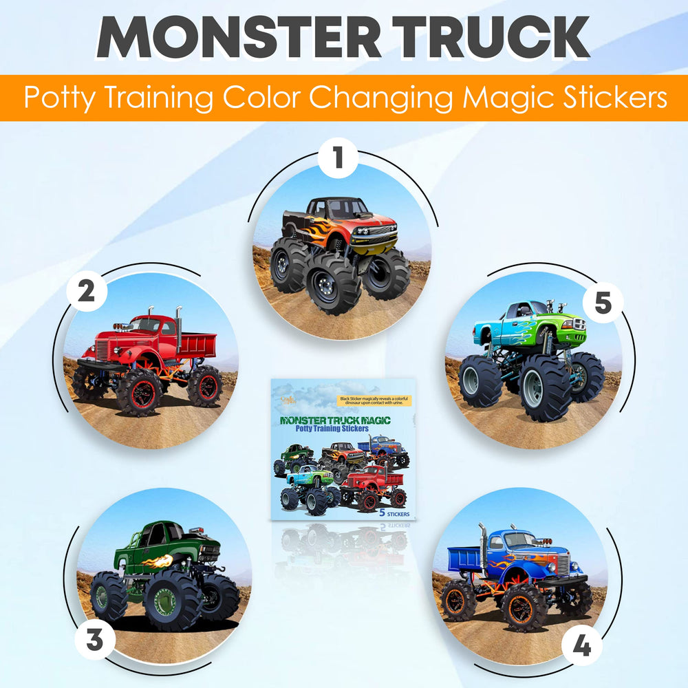 CRADLE PLUS Monster Truck sticker changes color on contact with heat for positive feedback