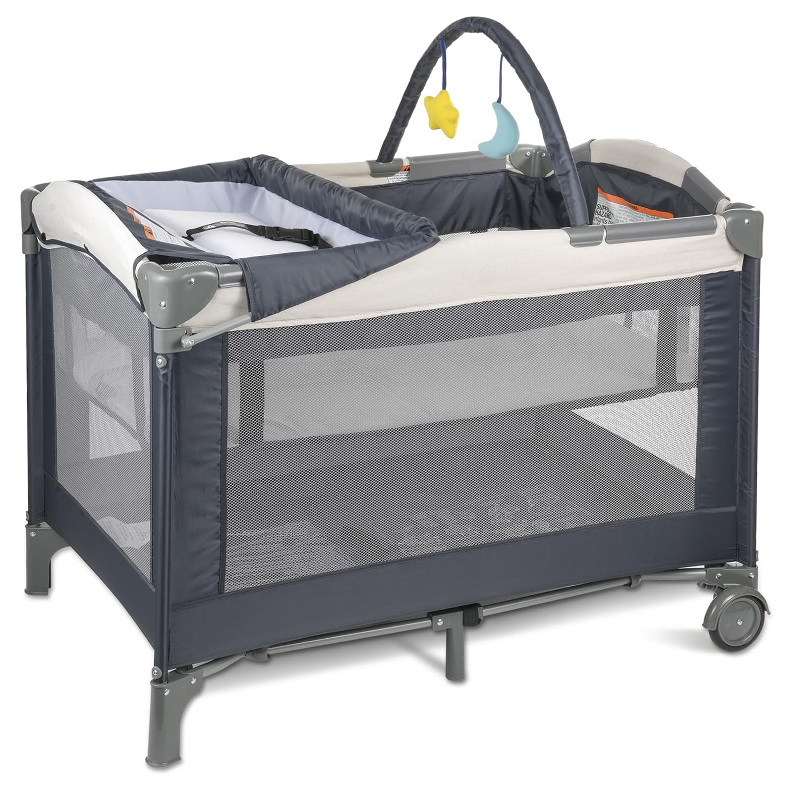 Cradlecare 3-in-1 pack and play bassinet open, cozy sleep space for newborns