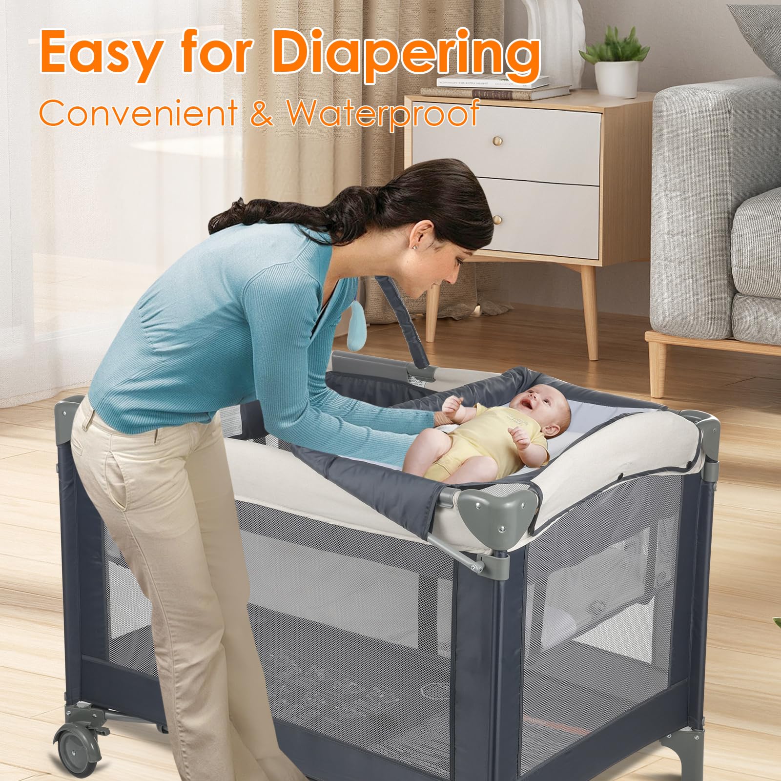 Cradlecare changing-station water-resistant mat makes diaper changes easier and cleaner.