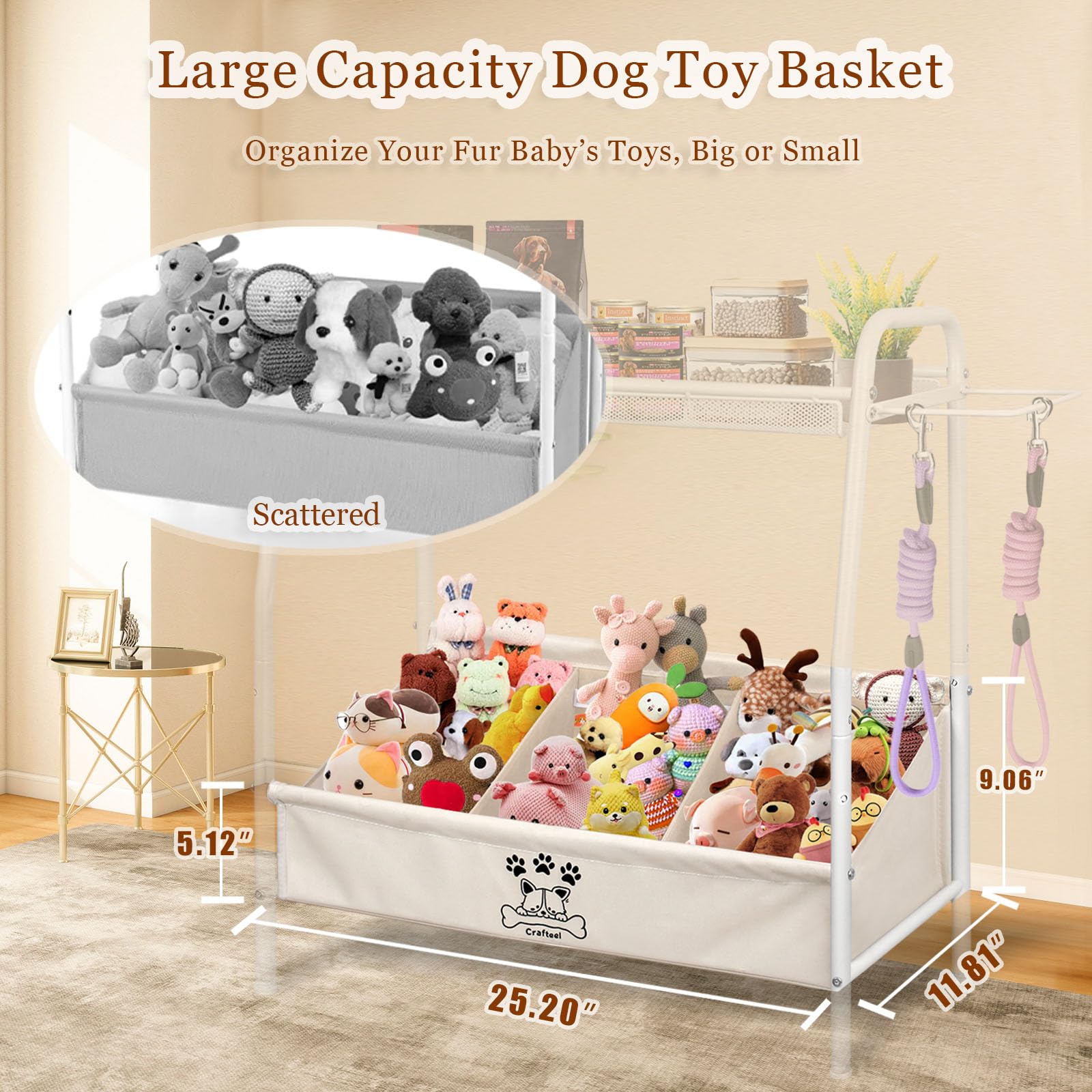 Crafteel adjustable dividers with Velcro allow customizable compartments for toys and accessories