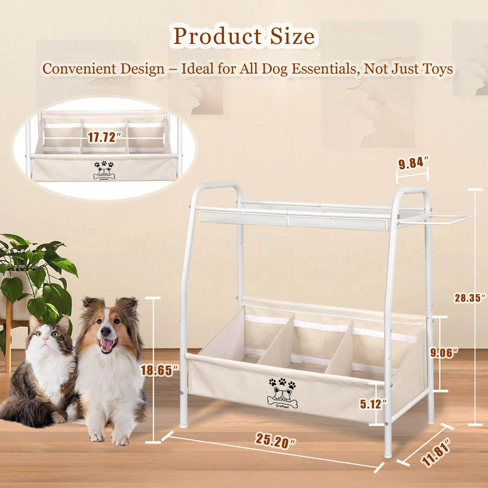 Crafteel dog supplies organizer helps store leashes, treats, and training gear within reach