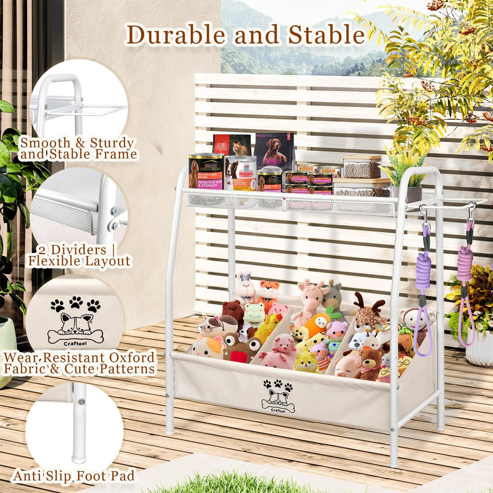 Crafteel heavy-duty metal frame and Oxford liner support up to 40 lbs of toys