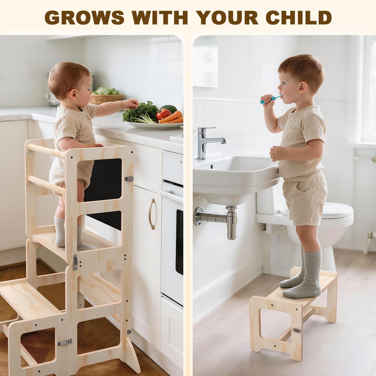 Cravenook toddler step stool in-sink use supports washing tiny hands