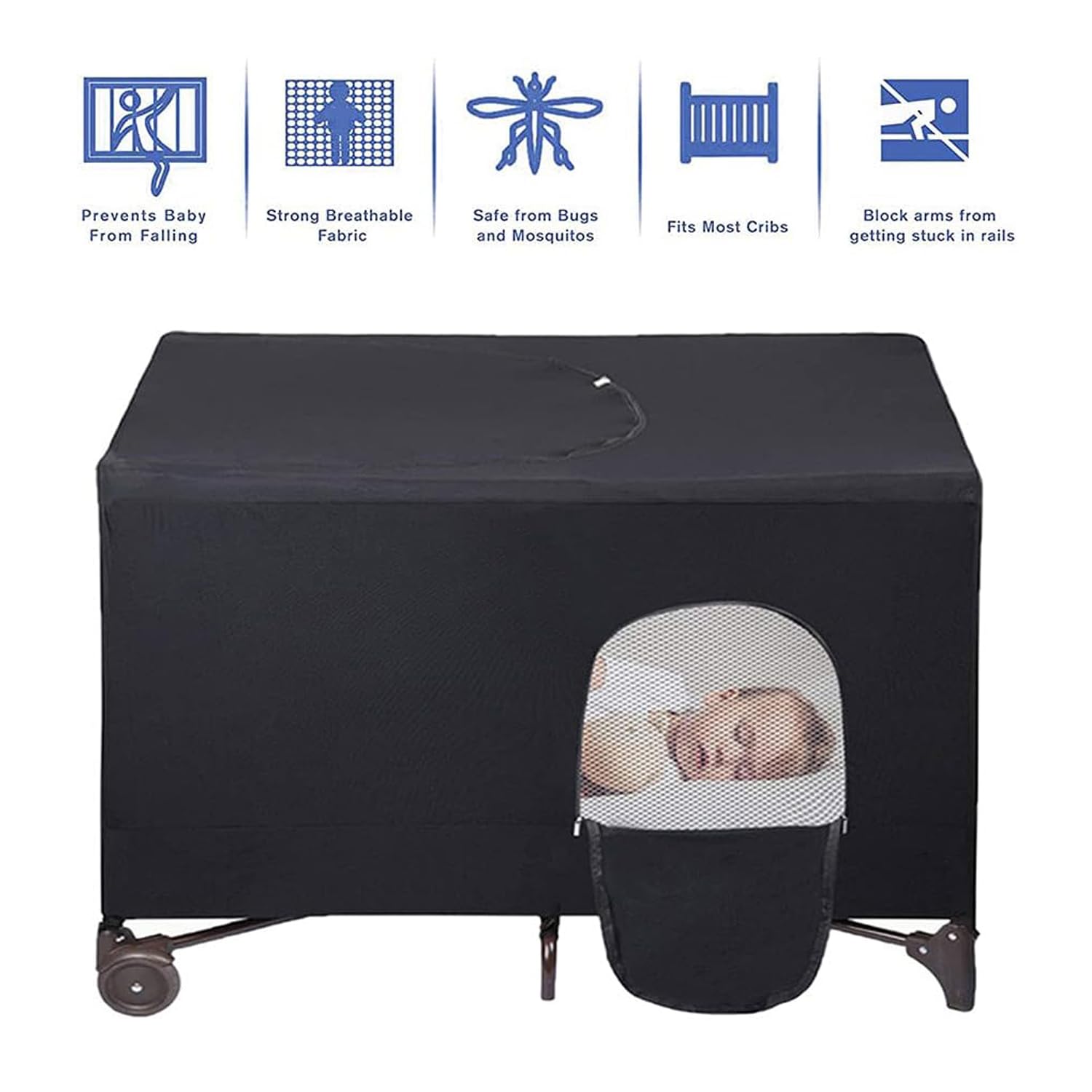 Crayfomo portable crib shade with easy setup fits most playards for travel.