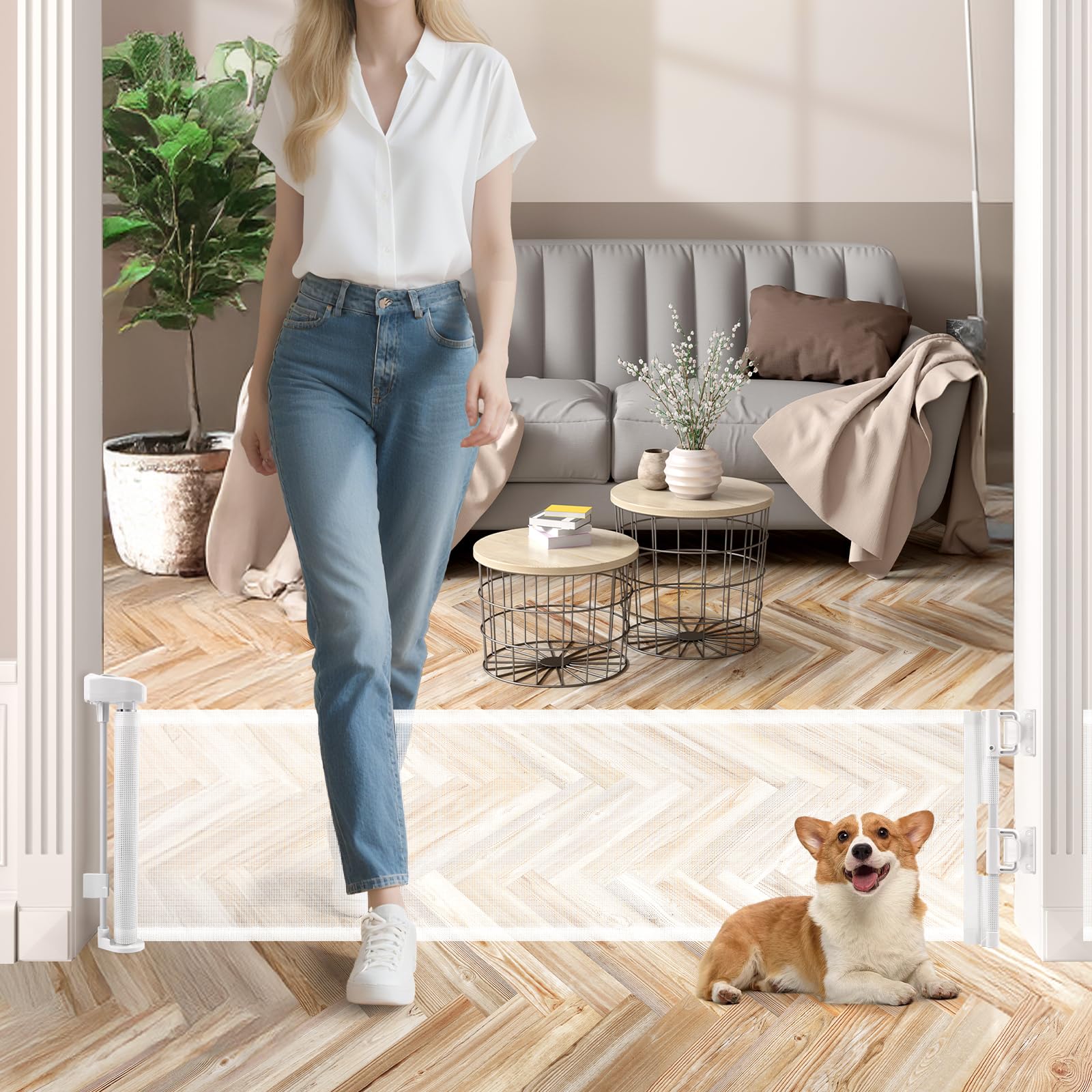 Crazydeer 14in tall short dog gate provides a compact doorway barrier for small pets.