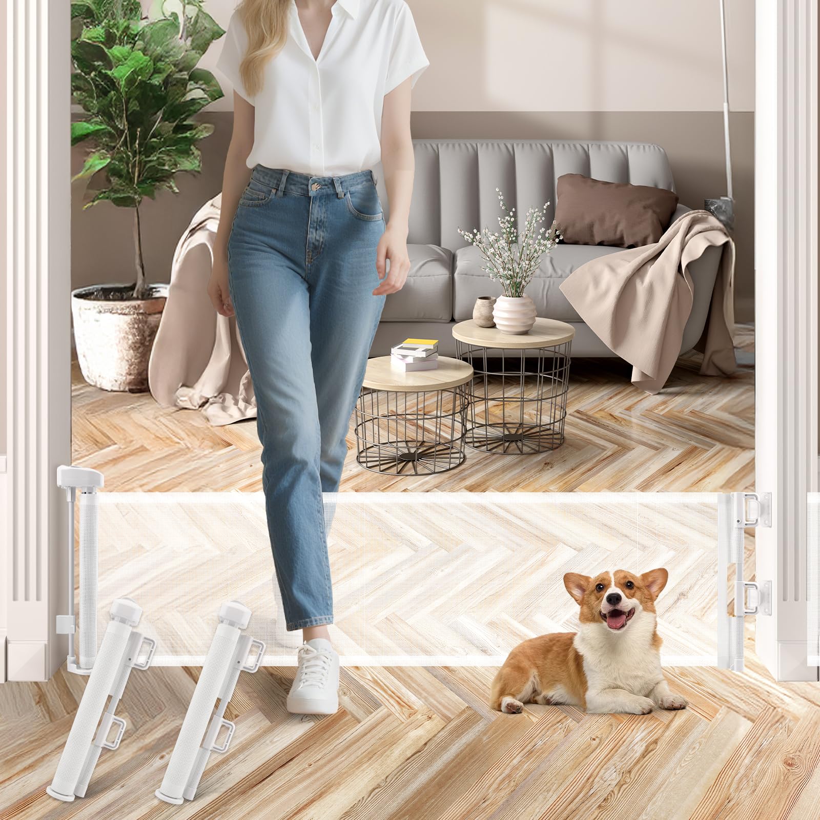 Crazydeer dog gate 14-tall closeup showing compact height for small pets safety
