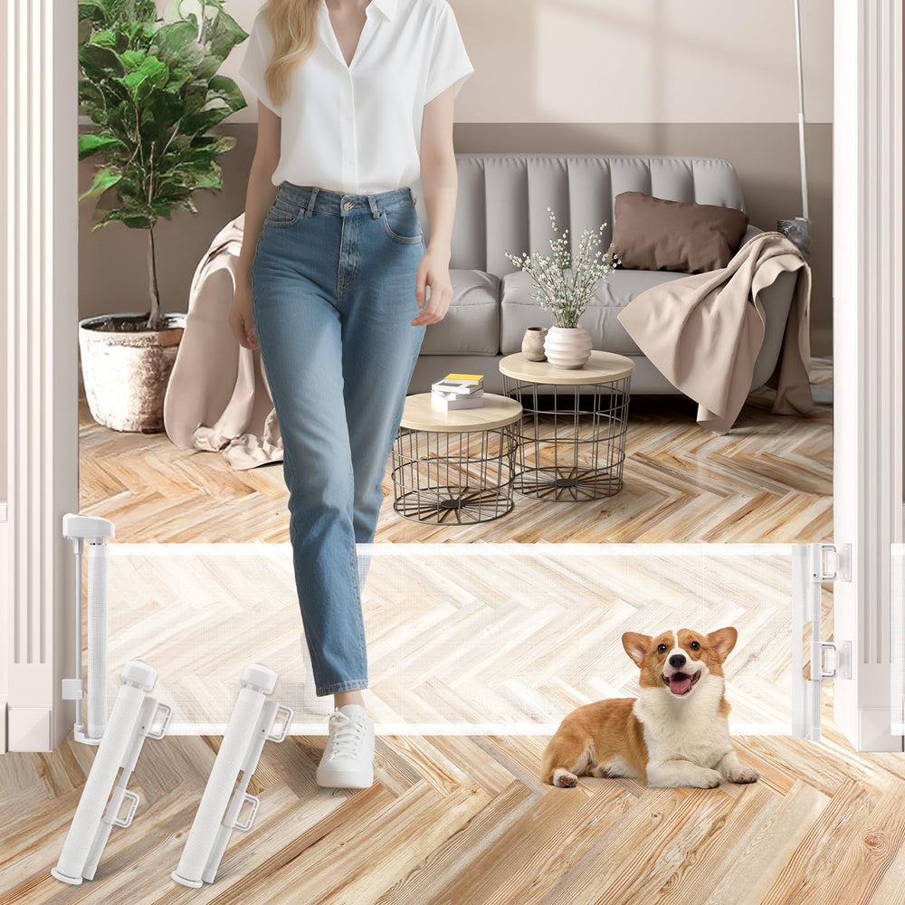 Crazydeer dog gate 14-tall closeup showing compact height for small pets safety