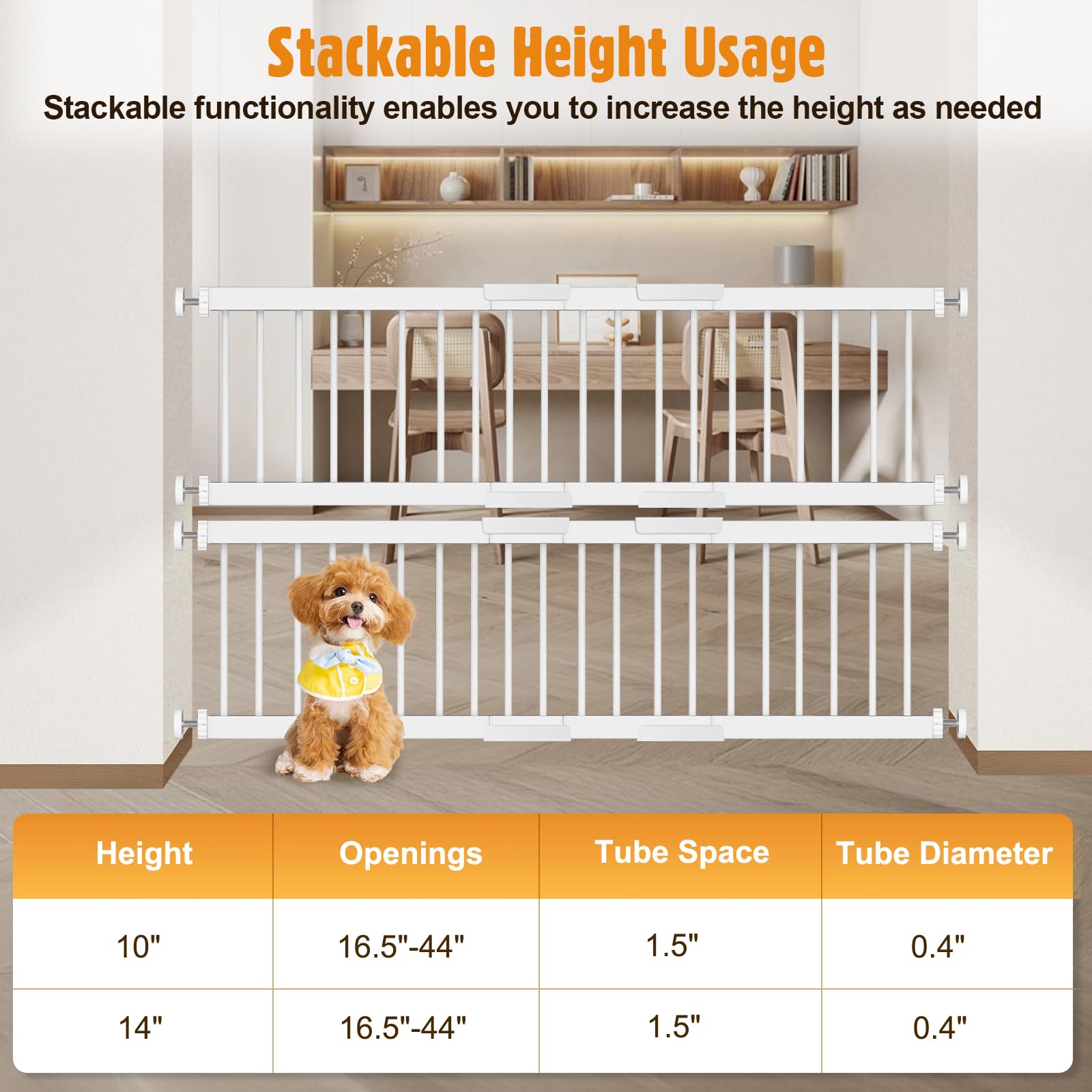 Crazydeer Metal Short Dog Gate extensions kits shown for width customization