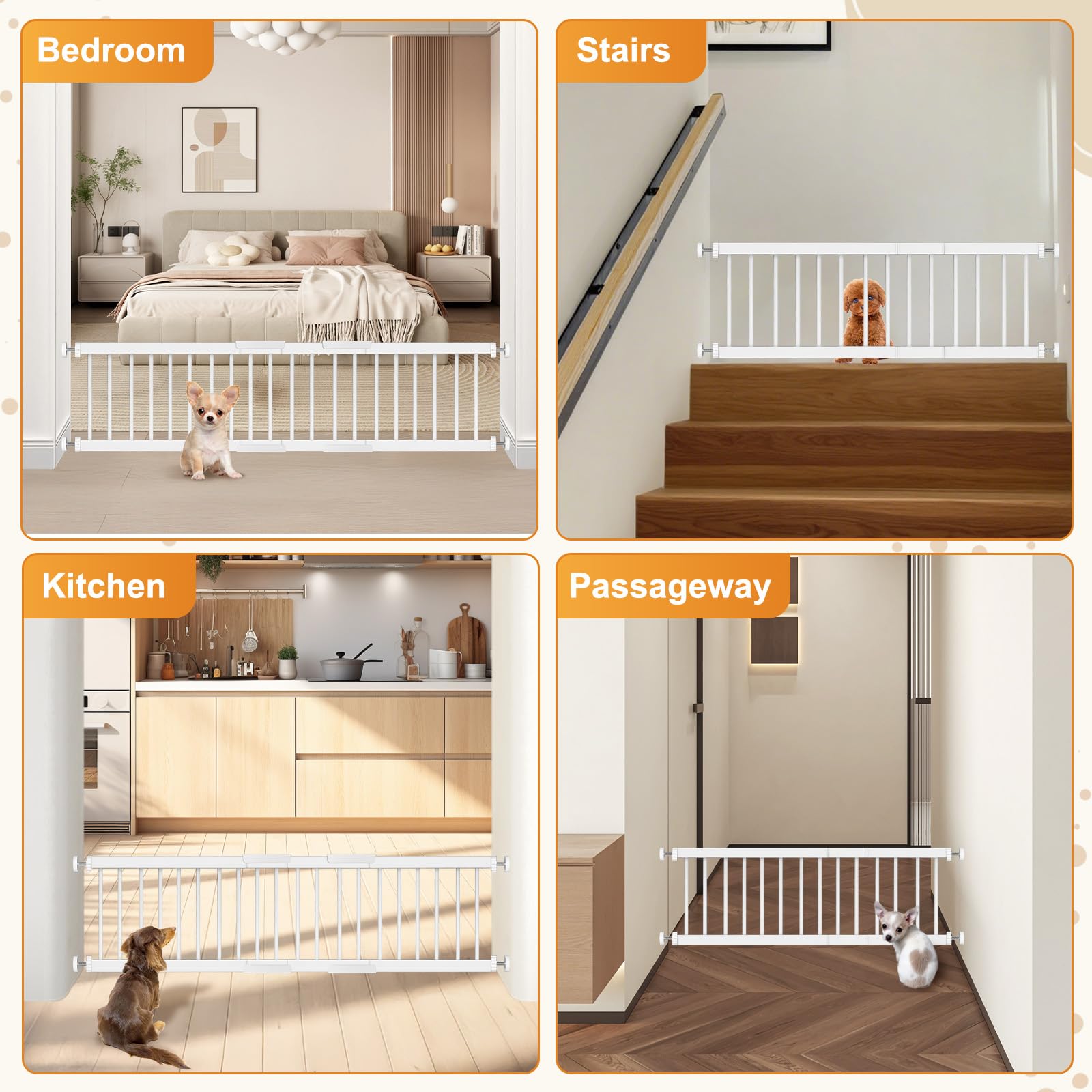 Crazydeer Metal Short Dog Gate step-over design for easy adult passage