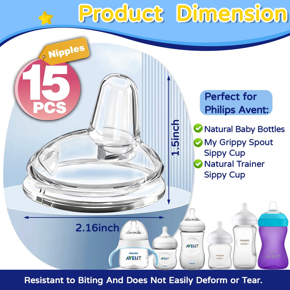 CRAZYTHUR leak-proof anti-colic nipple with dual lines minimizes spills.