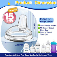 CRAZYTHUR leak-proof anti-colic nipple with dual lines minimizes spills.