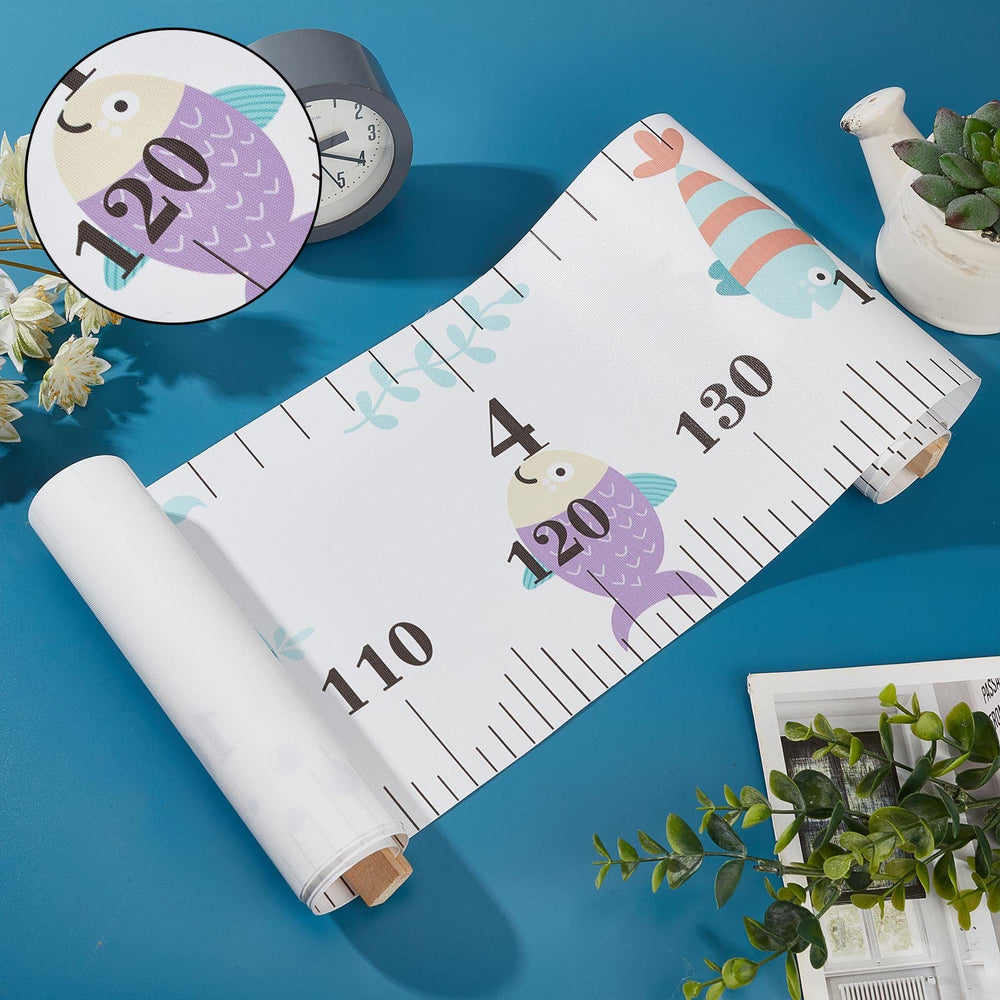 CREATCABIN growth chart size 59x8.39 inches fits standard nursery walls.