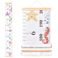 CREATCABIN sea animals growth chart canvas adds playful growth tracking in nurseries.