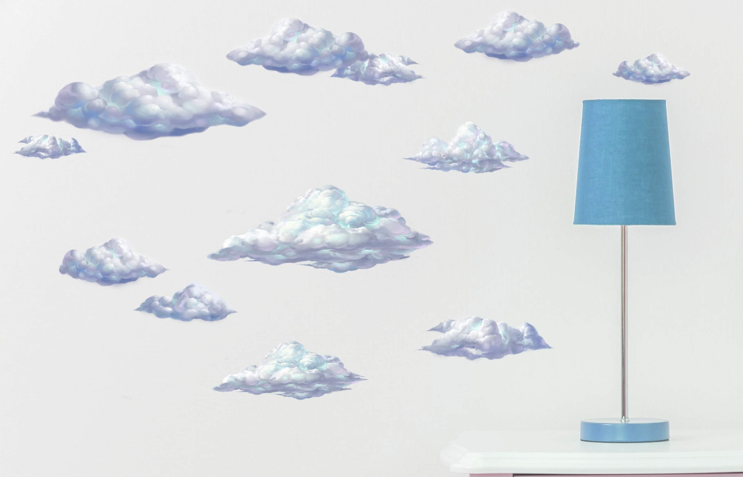Create-A-Mural Sky Cloud Wall Decals showcase removable cloud clusters for playful bedroom decor.