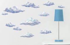 Create-A-Mural Sky Cloud Wall Decals showcase removable cloud clusters for playful bedroom decor.