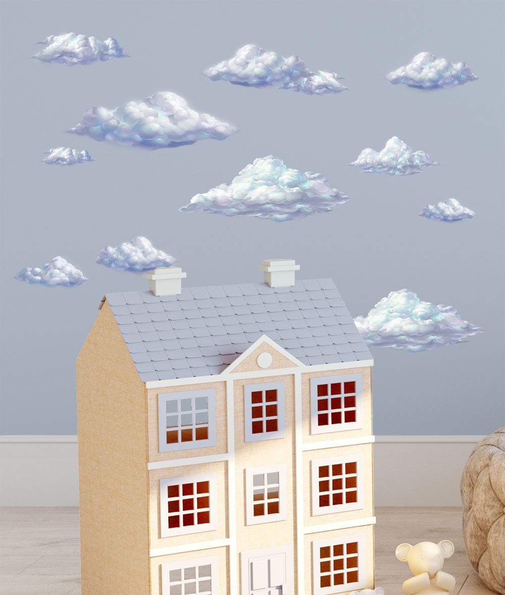 Create-A-Mural Sky Cloud Wall Decals are removable and reusable for flexible decorating.