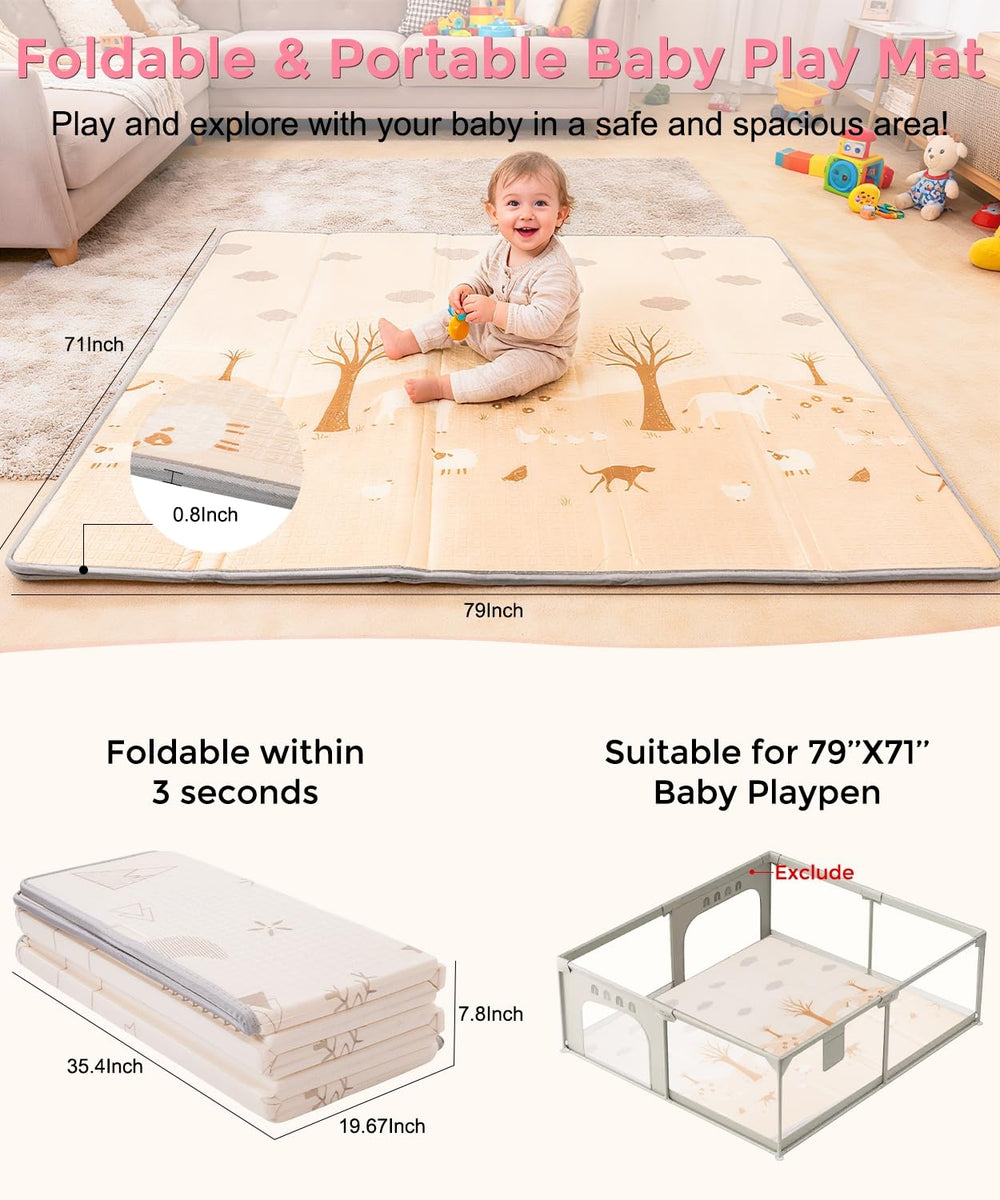 CreateBay baby play mat non-toxic and odorless for safe exploration.