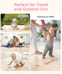 CreateBay baby play mat reversible design with colorful sides.