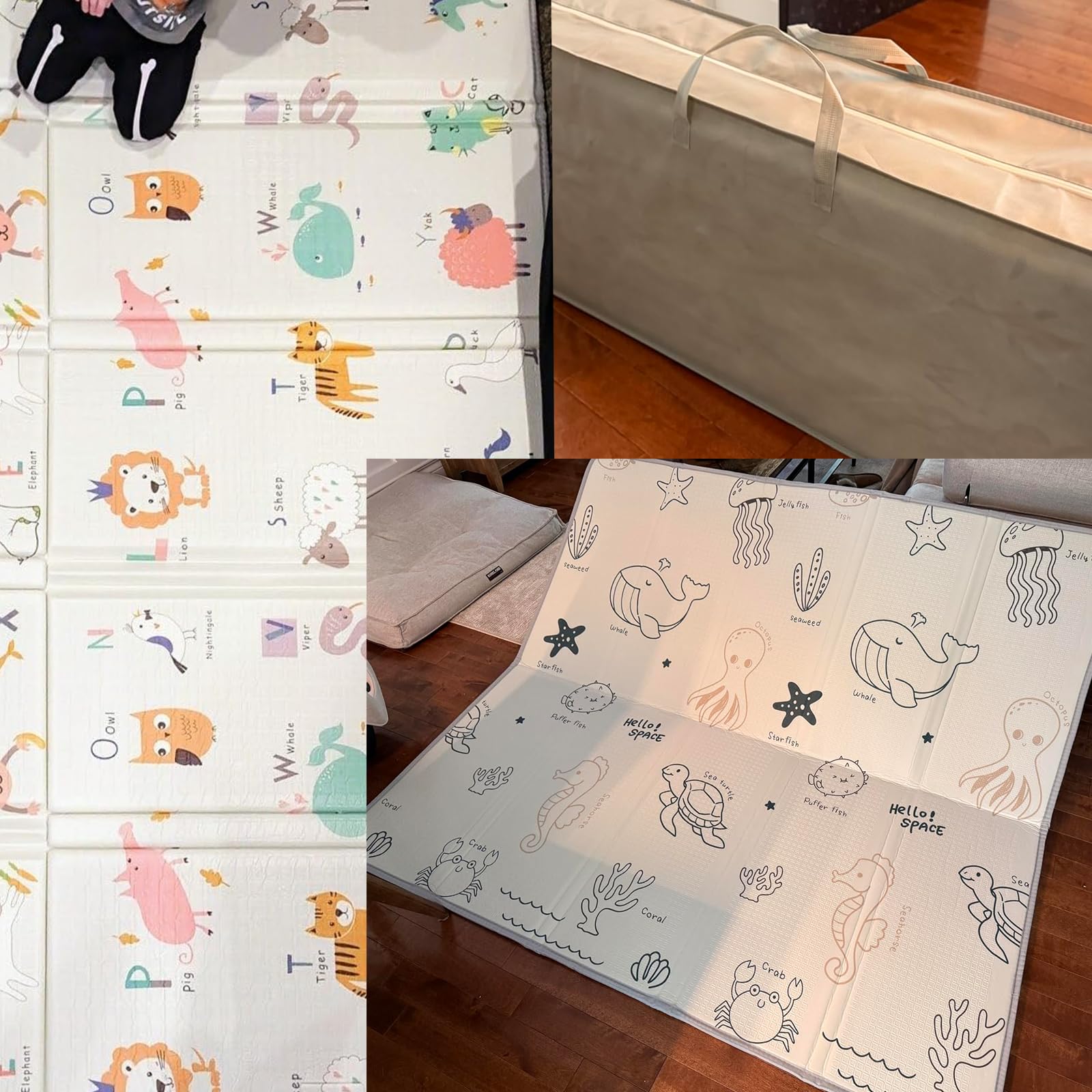 CreateBay foldable baby play mat easy to clean after messes during playtime.