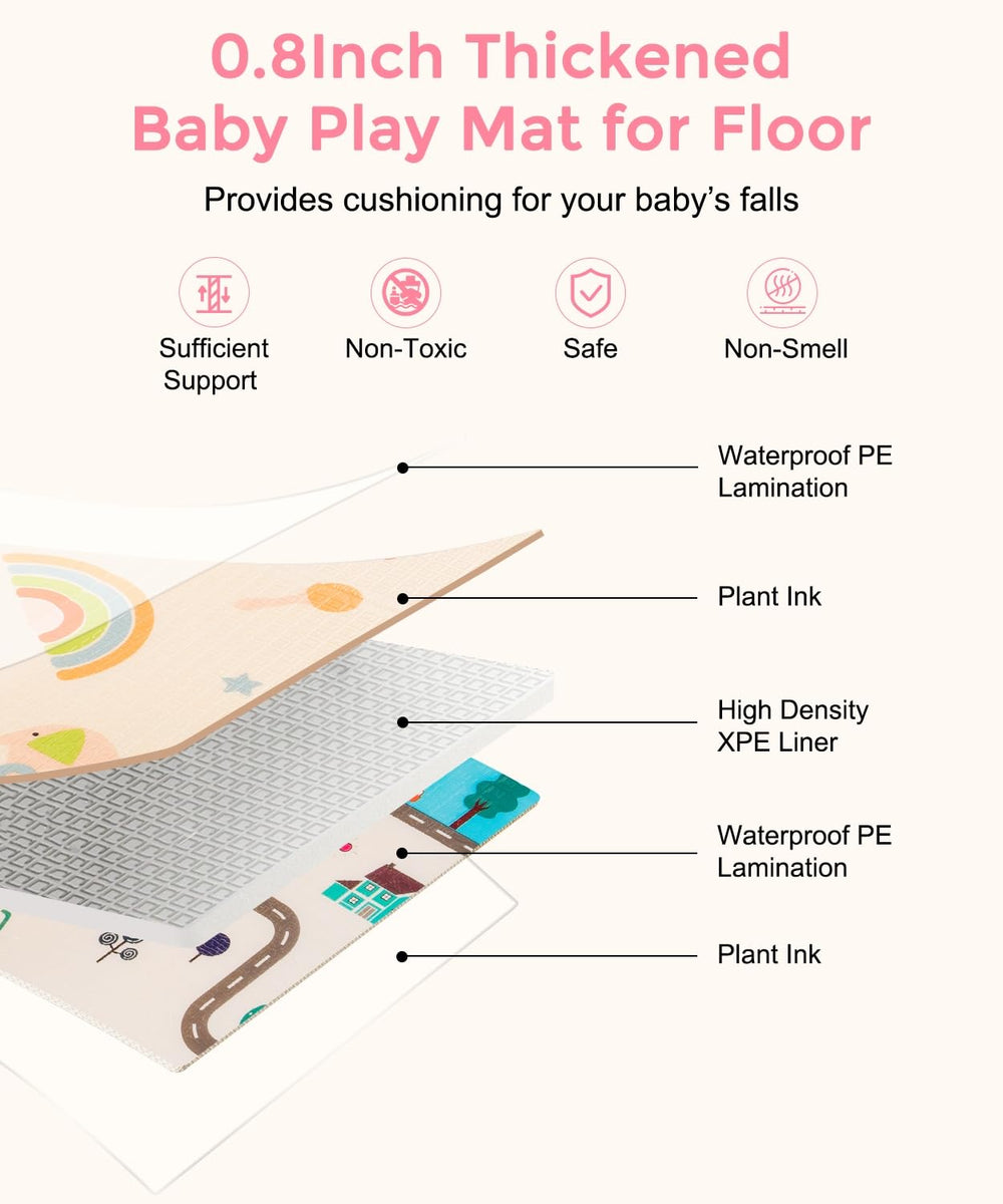 CreateBay Child playing on the mat promotes crawling and exploration.