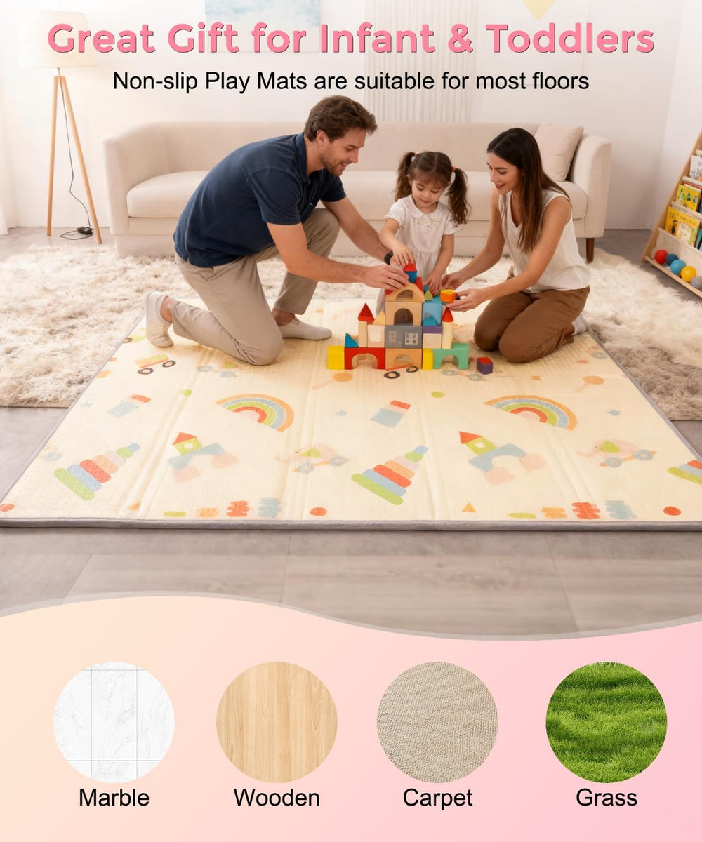 CreateBay Play Mat in living room setup provides a safe play area.