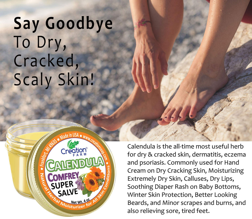 Creation Pharm Calendula Comfrey Salve used outdoors to guard against wind burn