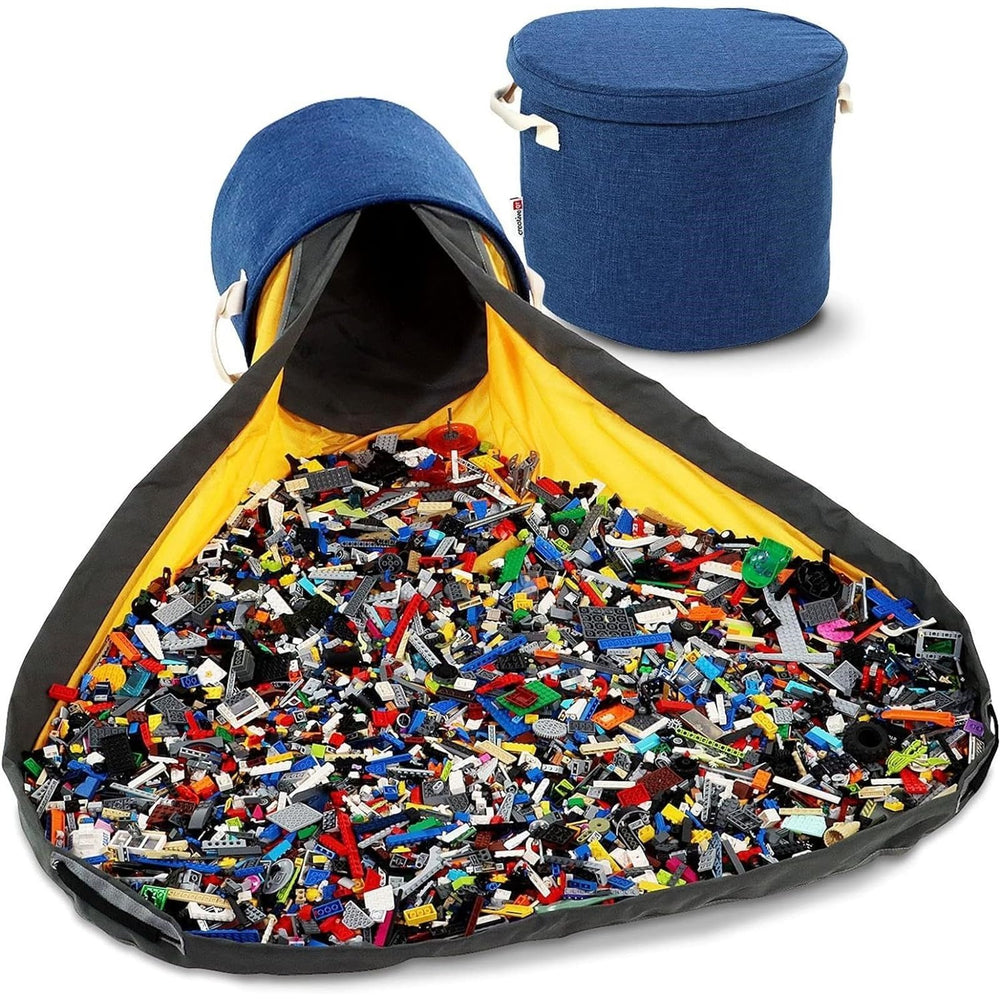 Creative QT SlideAway bricks storage helps tidy bricks and keep floors clear