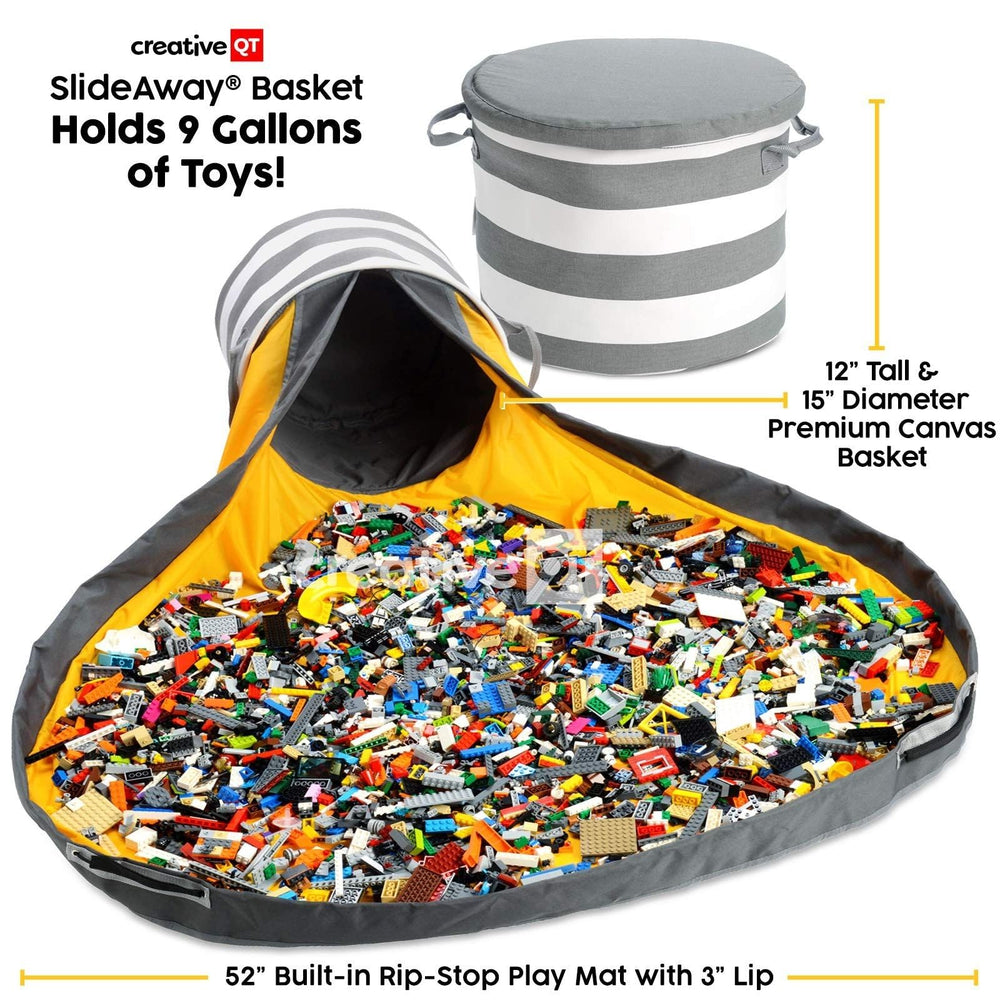 Creative QT SlideAway drawstring cleanup makes tidying quick and kid-friendly.